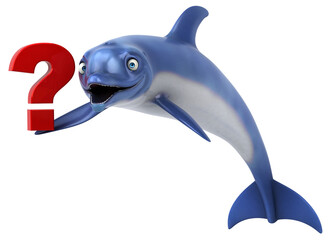 Fun dolphin - 3D Illustration