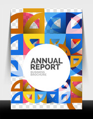 Business flyer annual report, circle and triangle shapes modern design