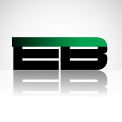 Initial letter EB uppercase modern and simple logo linked green and black colored, isolated in white background. Vector design for company identity.