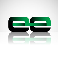 Initial letter EE uppercase modern and simple logo linked green and black colored, isolated in white background. Vector design for company identity.