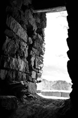 Through the window of an Old castle, Leh, Ladakh