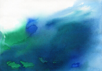 Hand painted blue indigo watercolor texture background. 