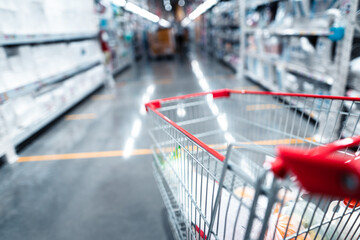Shopping Cart in Supermarket Cart and shopping