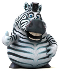 Fun zebra - 3D Illustration