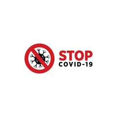Stop Covid-19 logo and Templates Virus