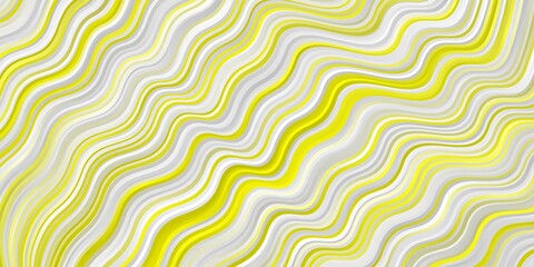 Light Yellow vector template with curved lines. Brand new colorful illustration with bent lines. Pattern for booklets, leaflets.