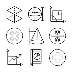 math education school science icons collection line and style