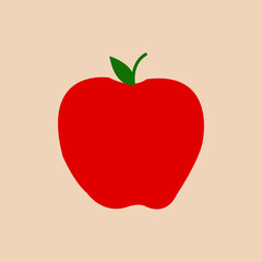 red apple on a pink background