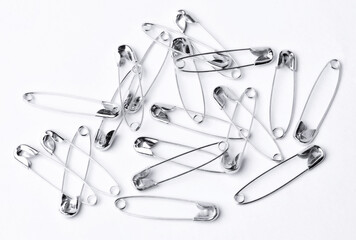 Fototapeta premium Safety pin on a white background