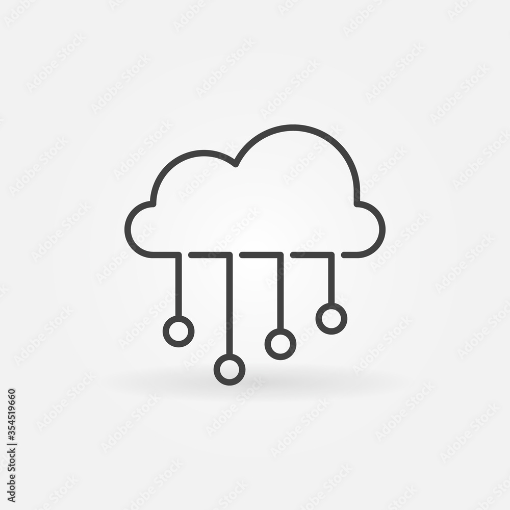 Poster vector cloud computing technology concept icon or sign in outline style