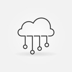 Vector Cloud Computing Technology concept icon or sign in outline style