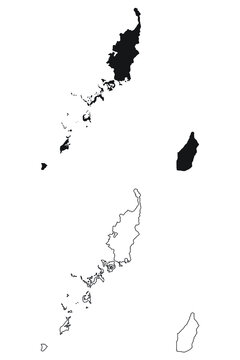 Palau Country Map. Black silhouette and outline isolated on white background. EPS Vector
