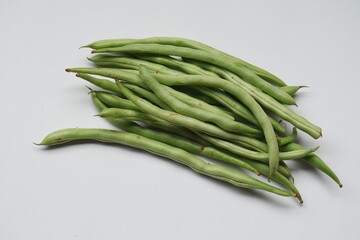 Long beans white isolated background