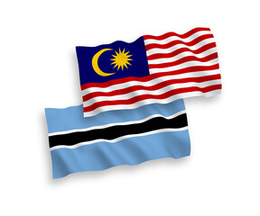 Flags of Botswana and Malaysia on a white background