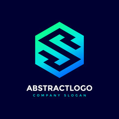 Fototapeta premium Letter S logo icon design template elements, initial letter logo S inside Polygon shape, S Font Logo Design for brand identity