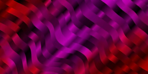 Light Pink, Red vector pattern with curved lines. Colorful geometric sample with gradient curves.  Smart design for your promotions.