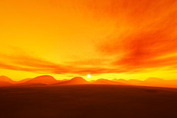 Fototapeta na wymiar beautiful orange sunset background