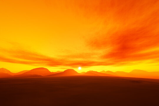 beautiful orange sunset background