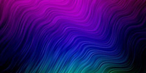 Fototapeta premium Dark Multicolor vector pattern with lines. Illustration in abstract style with gradient curved. Best design for your ad, poster, banner.