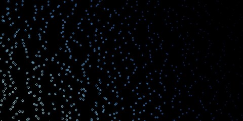 Dark BLUE vector texture with beautiful stars. Colorful illustration in abstract style with gradient stars. Best design for your ad, poster, banner.
