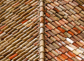 Background. Old tegular roof. Abstraction. Stock photo. Stock photo.