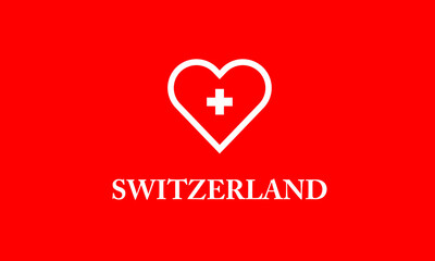 Switzerland flag heart symbol love country vector 