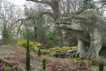 Crystal Palace Dinosaurs in Crystal Palace Park, London, England, United Kingdom
