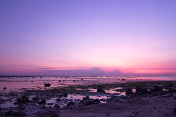 Enjoying a sunset at a beach on Gili Trawangan on Bali Indonesia