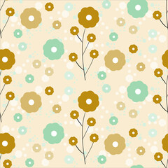 Abstract flower seamless pattern in pastel color. Can use for print, template, fabric, presentation, textile, banner, poster, wallpaper, digital paper.
