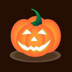 Vector pumpkin illustration for hallowing. Scary pumpking