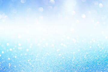 Silver glittering christmas lights. Blurred abstract background