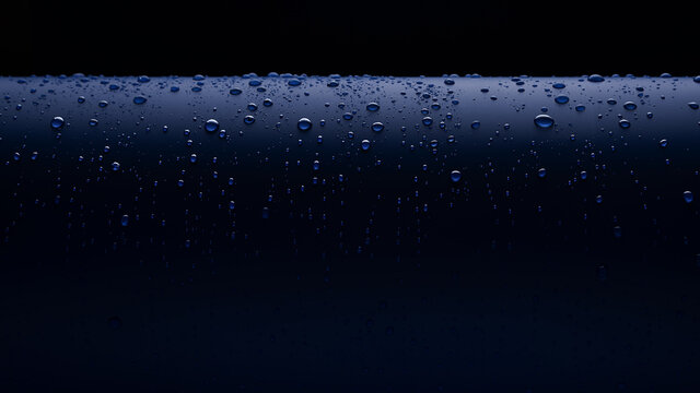 Water drops on a blue background for book cover with copy space