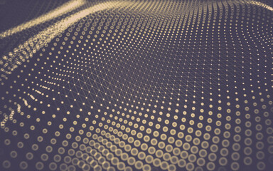 Obraz premium Abstract background. Molecules technology with polygonal shapes, connecting dots and lines. Connection structure. Big data visualization.