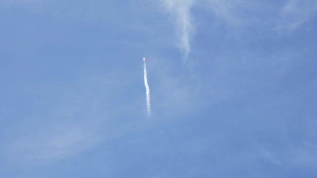 Historic Space X, Falcon 9, Crew Dragon taking off from Florida coast