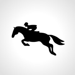 Obraz na płótnie Canvas Horse race. Equestrian sport. Silhouette of racing with jockey
