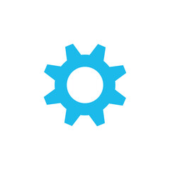 Cogwheel and development icon, engineering mechanical cog wheel. Stock vector illustration isolated on white background.