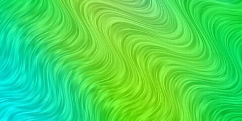 Light Blue, Green vector background with curves. Gradient illustration in simple style with bows. Best design for your posters, banners.