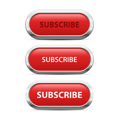Red subscribe button vector design illustration isolated on white background

