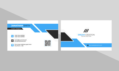 Blue business corporate name card with print ready