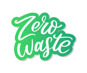 Zero waste conception Green Eco Ecology lettering text vector