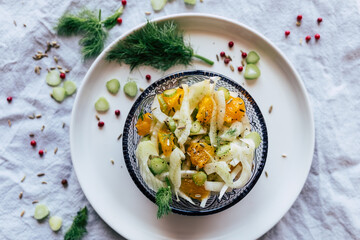 Salade de fenouil et orange aux baies rose - Plat frais et sain