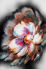 Flower painting drawn with fantastic abstraction