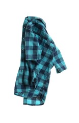 Rumpled plaid shirt isolated on white. Messy clothes