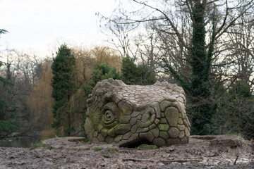 Crystal Palace Dinosaurs in Crystal Palace Park, London, England, United Kingdom