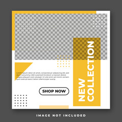Fashion sale for social media feed template. Social media template vector illustration. Promotion banner template