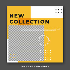Fashion sale for social media feed template. Social media template vector illustration. Promotion banner template