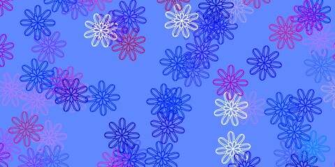 Light Blue, Red vector natural layout with flowers.