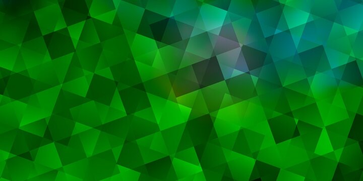 Light Blue, Green vector background with triangles, cubes.