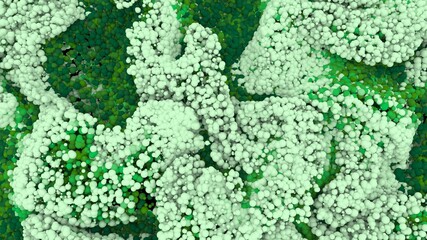 3d topographic pattern of colorful particles. macro shot. turbulence.