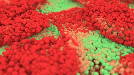 3d topographic pattern of colorful particles. macro shot. turbulence.